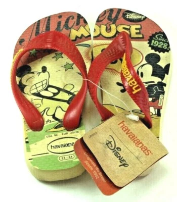 Chanclas de Mickey Mouse de colección verdaderas de Disney Havaianas para niños/niños pequeños. Talla 9C. Foto 1 de 4