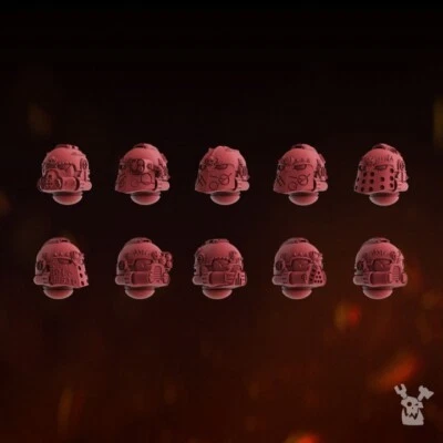 Set of 10 Fire Preachers Heads DakkaDakka Store/Sci-fi/Table top Miniature