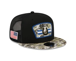 Indianapolis Colts New Era Salute To Service 9FIFTY Sombrero Ajustable - Negro - Imagen 1 de 7