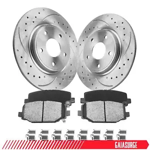 12.91" (328mm) REAR Rotors Ceramic Pads for Dodge Grand Caravan Journey C/V 5LUG - Picture 1 of 13