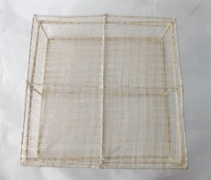 Eco Friendly Natural Sinamay Hemp Fiber Square Woven Wire Frame Box Lid 9 x 2.5 - Bild 1 von 12