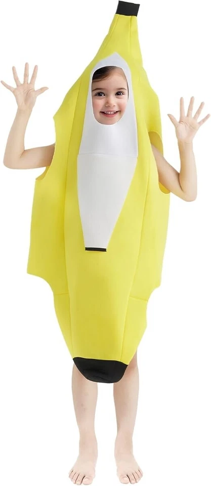 Kids Banana Costume Boys Girls Halloween Banana Costume Cosplay Dress Up 5-10T - Image 1 of 4