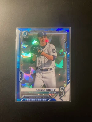 2021 Bowman Chrome Sapphire George Kirby Prospect Card #BCP-117 Seattle Mariners - Image 1 of 2