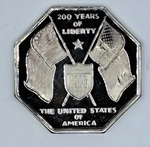1976 Silver Liberty .999 oz Octagonal Bicentennial Lombardo Mint - Ron Hyer Bar - Picture 1 of 5