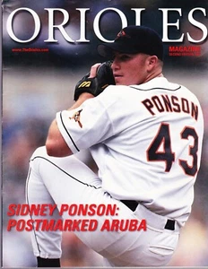 Programa Baltimore Orioles Sidney Ponson 2000 segunda edición día del juego inserción - Imagen 1 de 2