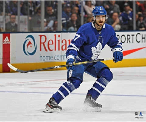Timothy Liljegren Toronto Maple Leafs Unsigned Blue Jersey Skating Photograph Cover