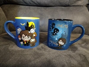 2 Harry Potter Chibi Keramik Kaffeebecher 14 Unzen Blau Hogwarts und Expecto - Bild 1 von 4