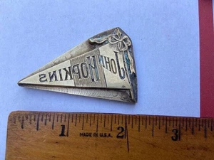 c. 1910 BRASS JOHN HOPKINS PRINTER BLOCK/ CUT/ LETTERPRESS rare memorabilia - Picture 1 of 5