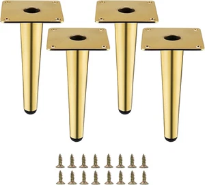 Gold Metal Furniture Legs Heavy Duty Straight Furniture Feet DIY Modern Replacem - Picture 1 of 12