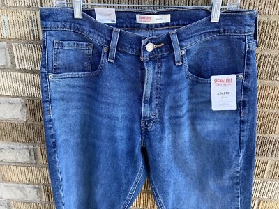 Levi’s SIGNATURE Men's 30x32 Athletic Fit Denim Blue Jeans NEW - Image 1 of 4