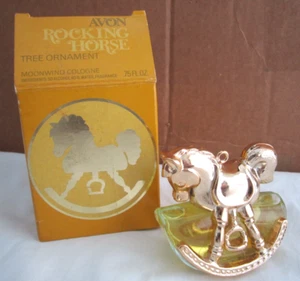 Avon Rocking Horse Tree Ornament Moonwind Cologne .75 fl oz Full Bottle Vintage - Picture 1 of 10