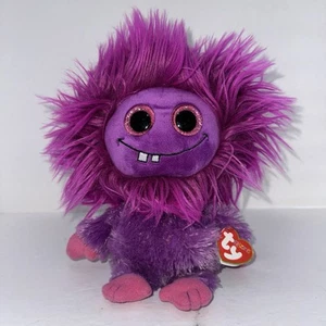 NET Ty Beanie Boos Frizzys Lola purple monster 9" plush 2015.....glitter eyes - Picture 1 of 7