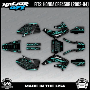 Graphics Kit for HONDA CRF450R (2002-2004) CRF 450R Twitch - Teal - Picture 1 of 4