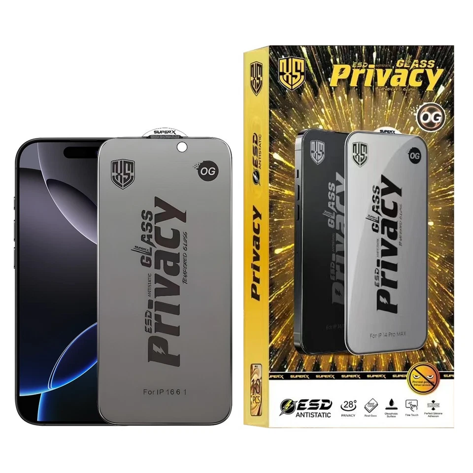 2 Pack Privacy Tempered Glass Screen Protector For iPhone 17 16 15 PRO MAX AIR - Image 1 of 4