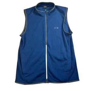 Mens Oakley Full Zip Up Vest Golf Blue Sleeveless Size Medium - Picture 1 of 5