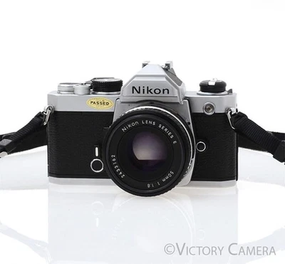 Nikon FM Chrome 35mm Film Camera w/ 50mm f1.8 AI-s Lens [EXC+] - Image 1 of 4