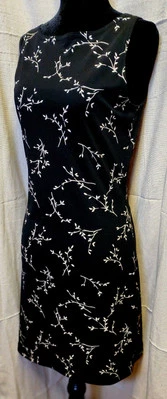 Byer Too! California Made in USA White Floral Print 90s Retro Y2K Black Dress - Image 1 of 4