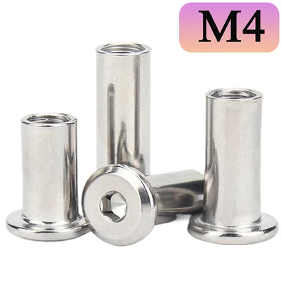 M4 Geschlossen Hülsenmuttern Mit Flachkopf Innensechskant Edelstahl A2 V2A - Bild 1 von 4