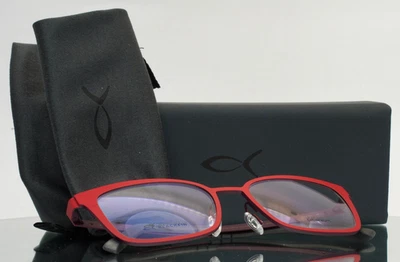 BLACKFIN BF879 Bayside 1076 Red Womens Rectangle Eyeglasses 50-18-145 B:38 - Image 1 of 4