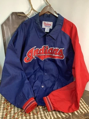 Cleveland Indians Mens XL Starter Diamond Collection Snap Up Jacket 90s MLB - Image 1 of 4