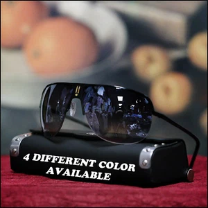 MENS AVIATOR SUNGLASSES VINTAGE SEMI RIMLESS BEACH BROWN BLACK SILVER - Picture 1 of 4