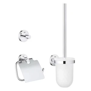 GROHE Start QuickFix 3-in-1 Bathroom Accessory Set Toilet Roll Holder|Brush|Hook - Picture 1 of 3