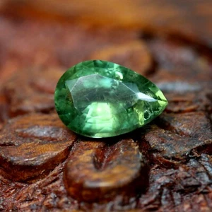 Certified 1.86ct Natural Green Sapphire SI Clarity Pear From Kenya Mines 9x6mm - Picture 1 of 4