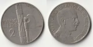 1924 Italy 2 lire coin - Picture 1 of 1