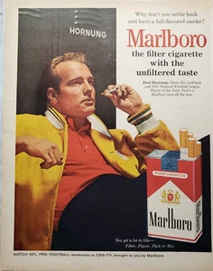 1962 Marlboro Filtered Cigarettes Watch NFL Pro Football Weekends CBS Print Ad - Picture 1 of 1