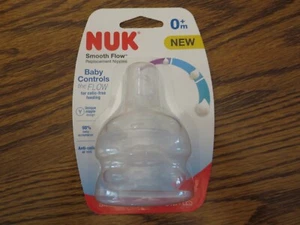 1 Pack NUK Smooth Flow Replacement Nipples 2 count  0m+ SEALED - Picture 1 of 4