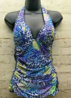 Traje de baño Kenneth Cole NY Tankini Top solo talla 32 B C fruncido lados reunidos Foto 1 de 4