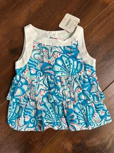 Túnica con volantes Gymboree Girls 3T Seashell, verano 2017, ¡nueva! - Imagen 1 de 7