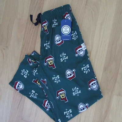 LIFE IS GOOD PERRO NAVIDAD SOMBRERO PIJAMA SALÓN PANTALONES-TALLA LRG-NUEVO CON ETIQUETAS Foto 1 de 4