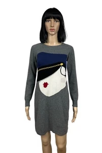 Love Moschino Intarsia Wool Knit Printed Mini Dress size US2 - Picture 1 of 13