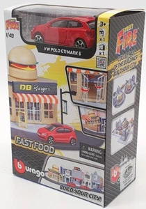 Burago 1/43 Scale Model Car #18 31504 - VW Polo GTI Mk5 And Fast Food Store - Picture 1 of 5
