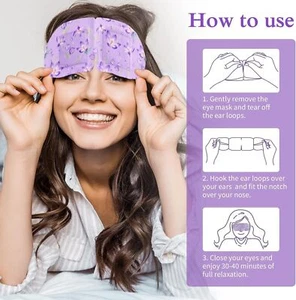 Hot Steam Eye Mask 12 Packs,Lavender Self Heating Eye Mask,SPA Warm Eye - Picture 1 of 9