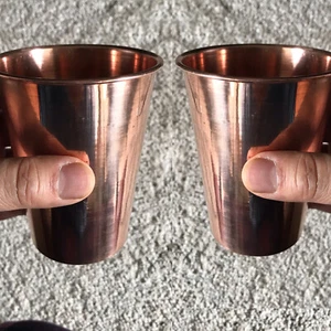 2 Quantity Cup Genuine Copper Water Drink Mug Pure Solid ship from USA to USA - Picture 1 of 12