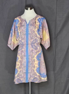 LLove Multicolor Pastel Geometric Print Silk Blend Dress - Size Small - Picture 1 of 2