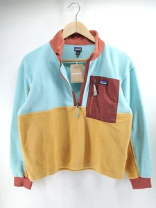 NWT Patagonia 2022 Kids Microdini 1/2 Zip Pullover Fleece XL (14) blue/Brown - Picture 1 of 8