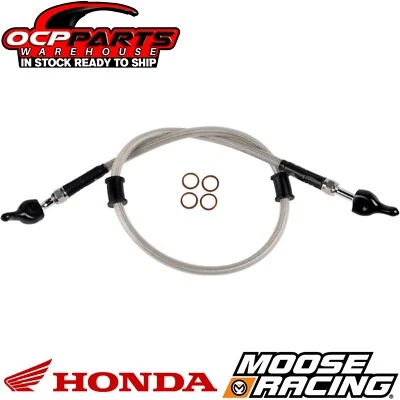 LÍNEA DE FRENO TRENZADA DE ACERO INOXIDABLE MOOSE RACING 2009-2014 HONDA CRF 250 450 R Foto 1 de 3