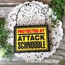 "Protected By Attack Goat" Mini Wood Sign / Ornament - Funny Door Hanger, Made In USA 7 thumbnail image
