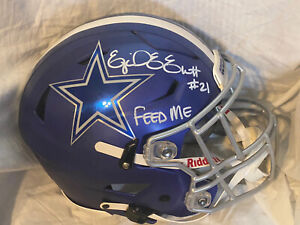 Ezekiel Elliott Autographed Dallas Cowboys Full Size Flash Speed Flex Helmet
