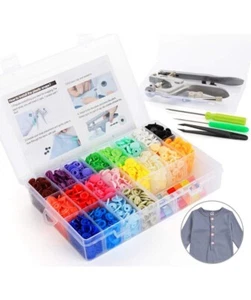 400 Druckknöpfe Kunststoff T5 12 mm 20 Farben + Zange aus Metall - Bild 1 von 1