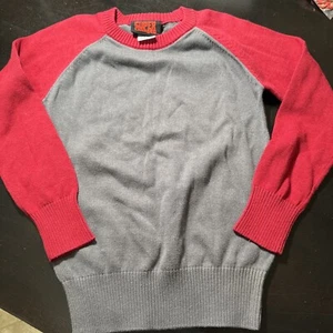 Boy’s Super Charged Grey Red Cotton Casual Stretch Size L Top Sweater - Picture 1 of 8