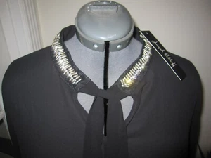 JOSEPH RIBKOFF NWT Black Sheer LS Top Shirt Blouse Womens Size Sz 16 US NEW - Picture 1 of 8