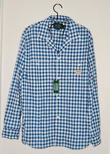 Polo Country Ralph Lauren uomo blu check LS buttondown nuova con etichetta taglia XL - Foto 1 di 13