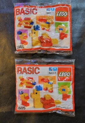 Lot of 2 LEGO 1605 Snail - Vintage LEGO BASIC  1987/88 - 14 Pieces - New Sealed! - Image 1 of 3