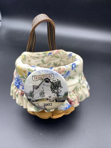 Hanging Longaberger Basket Homestead With Pin 2002  Liner, Pin, Basket Cover