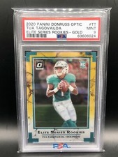 2020 TUA TAGOVAILOA  DONRUSS OPTIC ELITE SERIES ROOKIES GOLD 5/10 PSA 9🔥💯