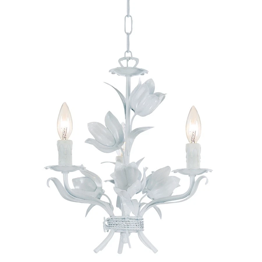 Crystorama Southport 3 Light Wet White Mini Chandelier - 4813-WW